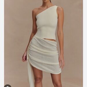 Meshki Asymmetrical Cream Dress